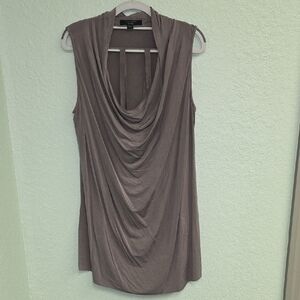 All Saints ALEI Convertable Charcoal Sleeveless Tunic Top Size Medium
